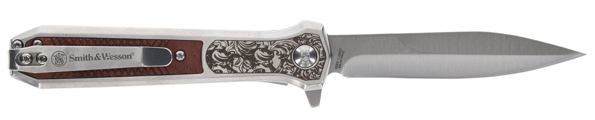 Smith & Wesson Knives Unwavered 3.5" Folding Dagger 8Cr13MoV Plain Spring Assist