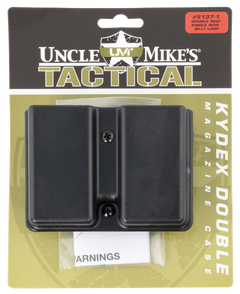 Uncle Mikes 51371 Kydex Double Mag Case Black Belt Clip Fits 1.75" Belts, Single Stack