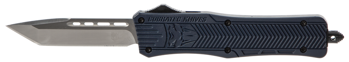 CobraTec Knives CTK-1 Medium 3" OTF D2 Steel Tanto Plain Edge NYPD Blue Aluminum Handle