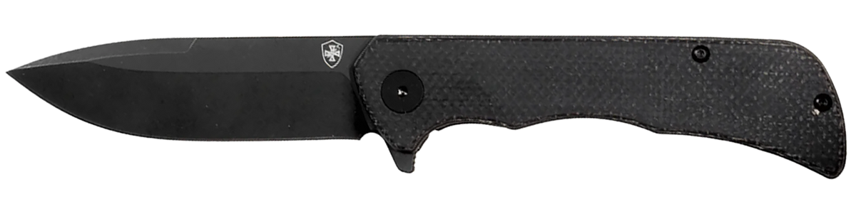 Templar Knife Paladin 3.27" Folding Drop Point Plain D2 Steel Blade Black Micarta Handle