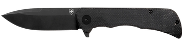 Templar Knife Paladin 3.27" Folding Drop Point Plain D2 Steel Blade Black Micarta Handle