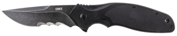 Columbia River Shenanigan 3.35" Folding Drop Point Veff Serrated Black Stonewashed 4116 SS Black GRN Knife