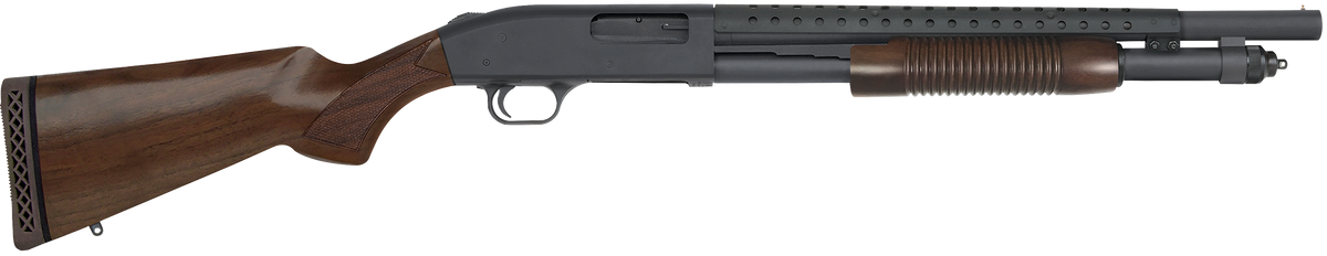 Mossberg 52151 590 Retrograde 12 Gauge 18.50" 6+1 Pump-Action Shotgun - Walnut Stock, Heat Shield Barrel