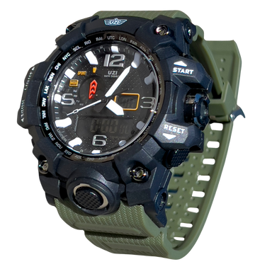 S&W Pepper Spray CAMP UZI Shock Digital Watch OD Green