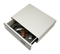 SnapSafe GlideVault 75404 16 Gauge Steel Handgun Drawer Safe w/ Touchpad & Key Lock - Silver