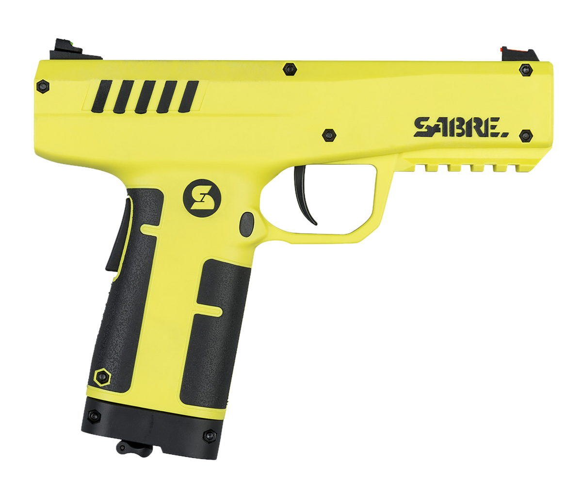 Sabre SLP1C Compact Pepper Projectile Launcher .68 Cal 7-Rd 175ft Range Black/Yellow