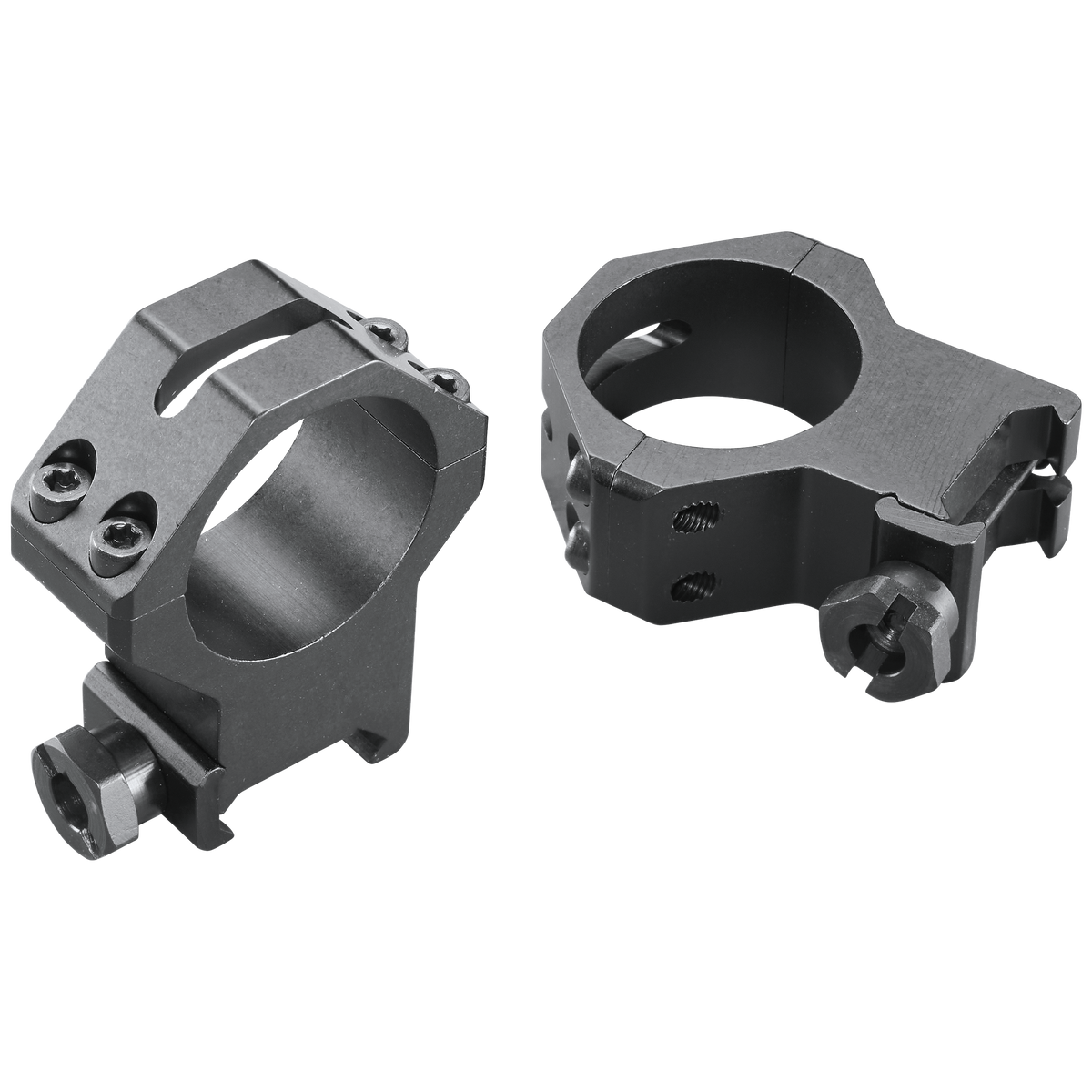 Weaver Mounts 48367 Four-Hole Skeleton Rings 30mm Extra High Matte Black Aluminum