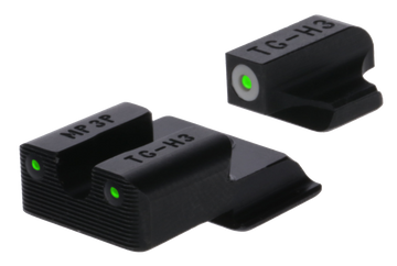 TruGlo Tritium Pro S&W M&P 9 Shield EZ Night Sight Set - Green Tritium White Outline - Black Nitride
