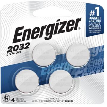 Energizer 2032BP4C3 CR2032 3V 235 mAh Lithium Coin Cell Battery - 4-Pack