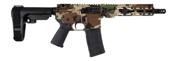 Shark Coast Tactical Woodland Camo 5.56 NATO 10.5" 30+1 Semi-Auto AR Pistol Bundle - M81 Woodland