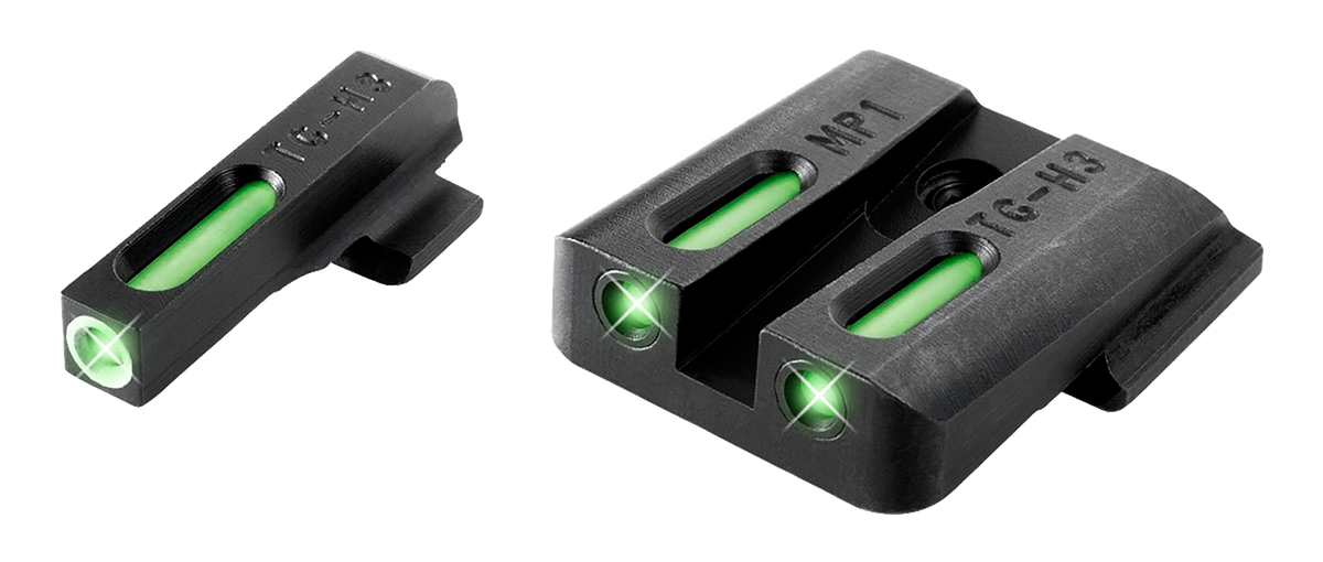 TruGlo TFX S&W M&P Shield Tritium/Fiber Optic 3-Dot Night Sight Set - Black Nitride