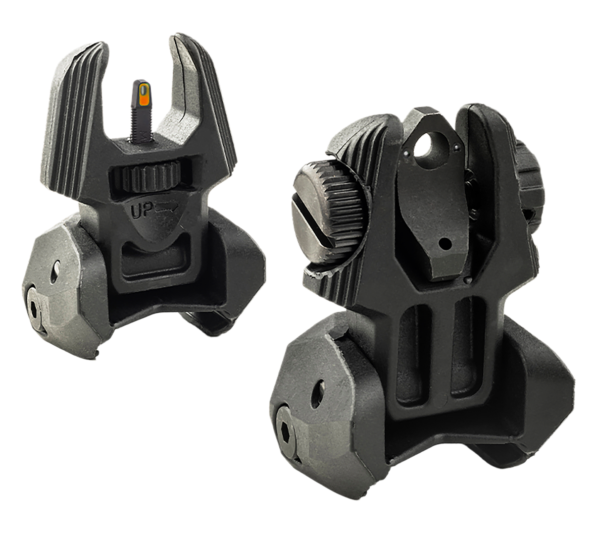 Meprolight USA FRBS AR-15 Flip-Up Backup Sight Set 2-Dot Orange/Green Tritium - Black