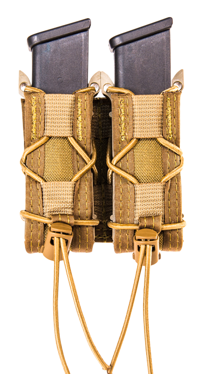 High Speed Gear 13PT12CB TACO Double Pistol Mag Pouch - Coyote Brown Nylon Belt Mount