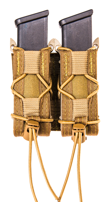 High Speed Gear 13PT12CB TACO Double Pistol Mag Pouch - Coyote Brown Nylon Belt Mount