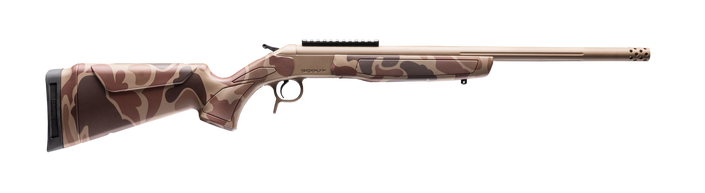 CVA Cascade Takedown 450 Bushmaster 20" 1-Rd Single-Shot Rifle - FDE Cerakote / Duck Camo