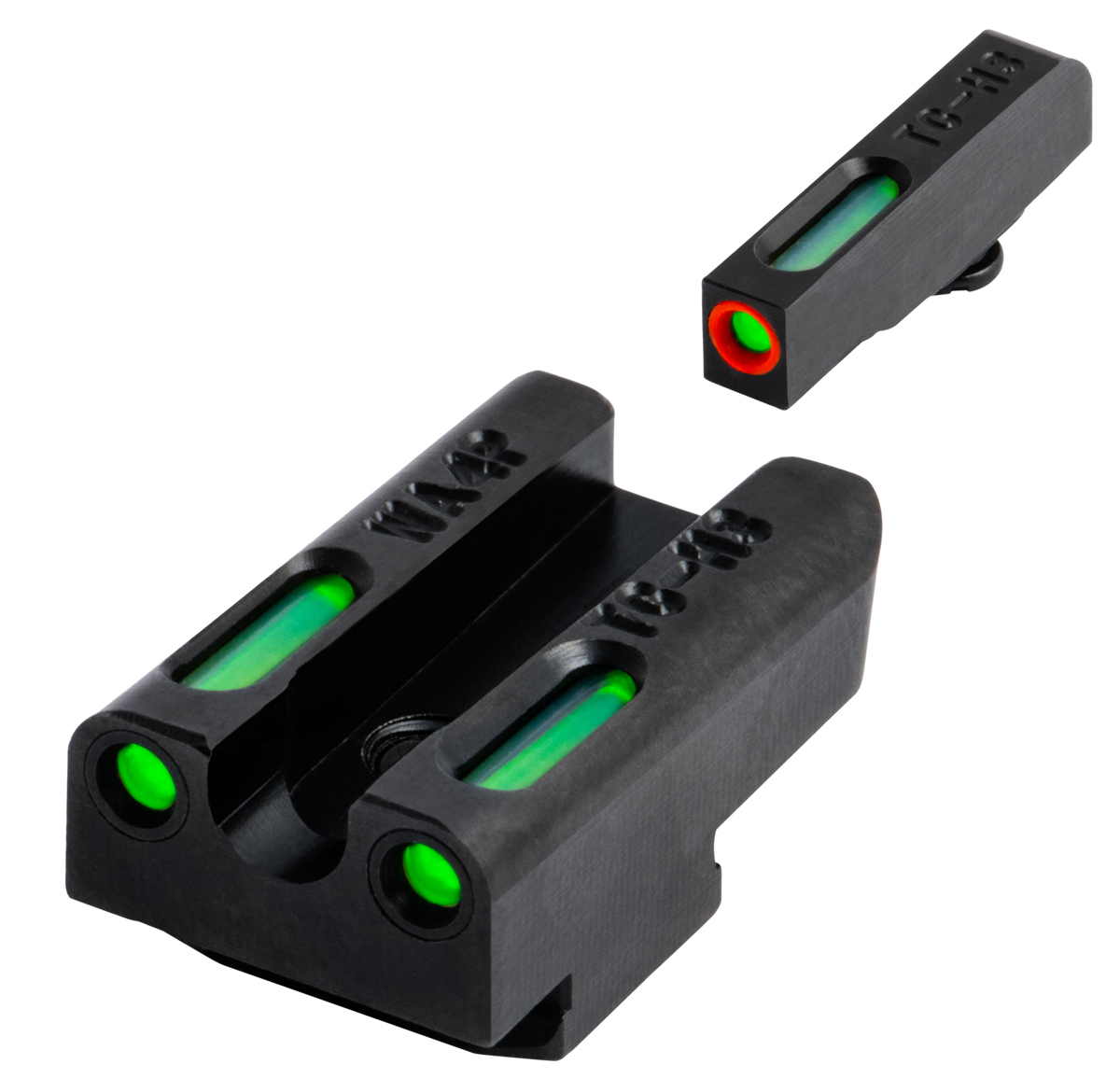 TruGlo TFX Pro Walther PPS M2 Green Tritium Fiber Optic Sight Set - Black Nitride