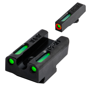 TruGlo TFX Pro Walther PPS M2 Green Tritium Fiber Optic Sight Set - Black Nitride