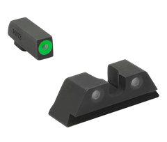 Meprolight Hyper-Bright Green Tritium Sight Set - Black Steel Frame - Compatible w/Glock 17/17L/19/22/23