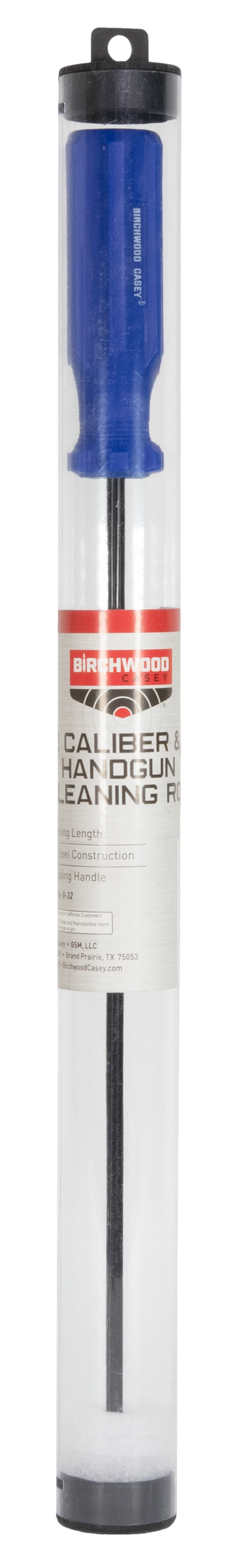 Birchwood Casey 41409 Handgun Cleaning Rod .22 Cal 12" Steel with Reusable Storage Tube