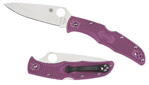 Spyderco C10FPPR Endura 4 Lightweight 3.75" VG-10 Clip Point Plain FRN Purple Folding Knife