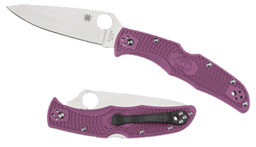 Spyderco C10FPPR Endura 4 Lightweight 3.75" VG-10 Clip Point Plain FRN Purple Folding Knife