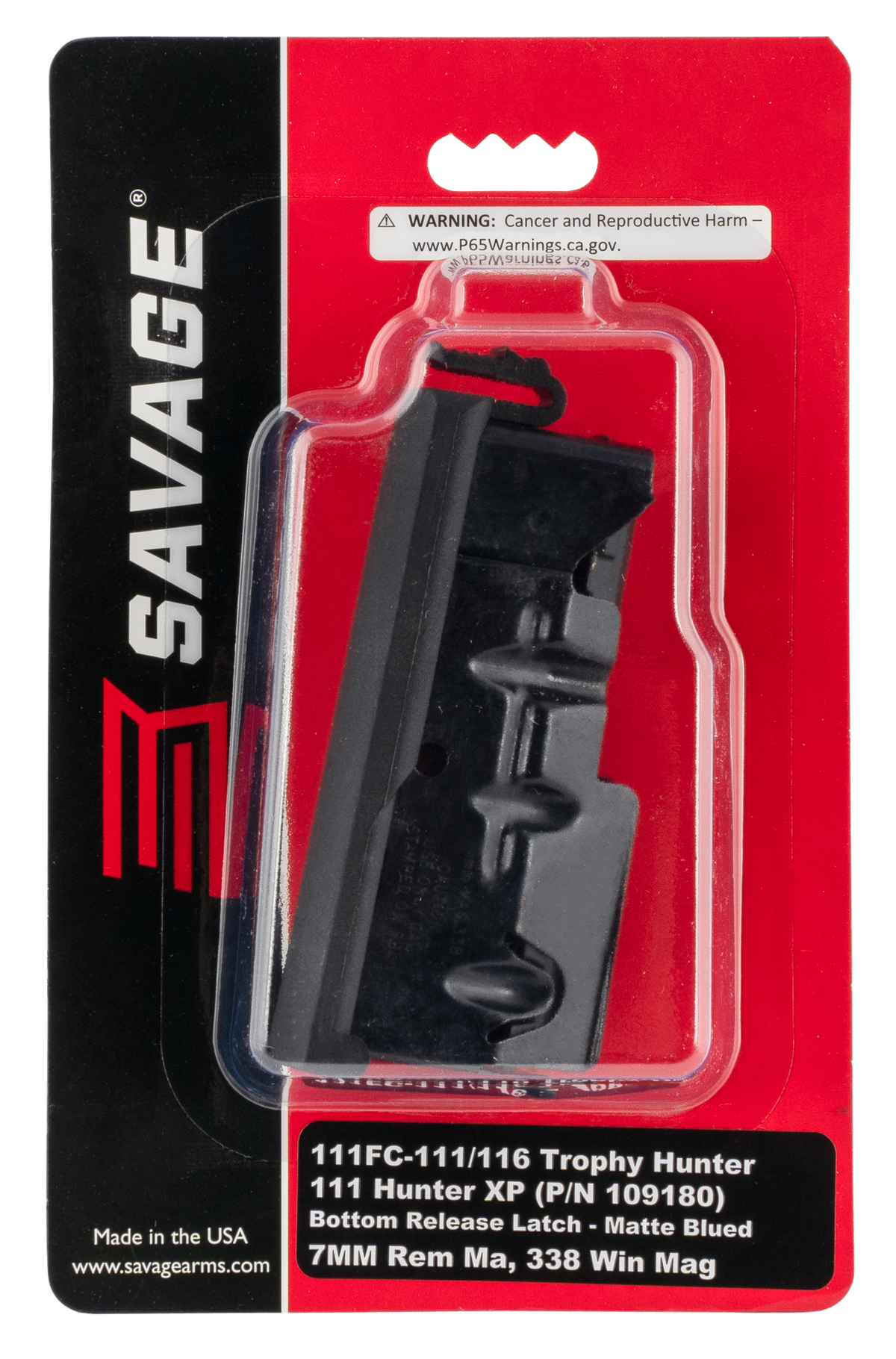 Savage 55253 Axis 7mm Rem Mag / 338 Win Mag 3-Rd Matte Blue Detachable Magazine