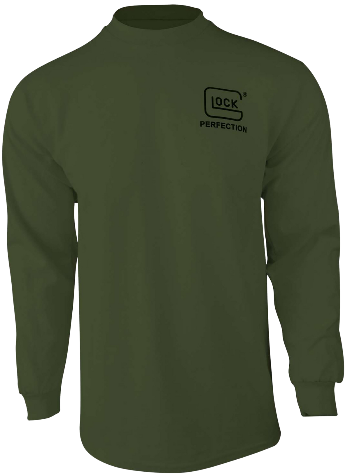 Glock Born In Austria Long Sleeve T-Shirt Military Green Cotton Small