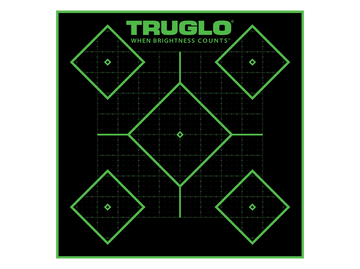 TruGlo Tru-See 5-Diamond 12"x12" Self-Adhesive Paper Target 25 Pack - Black/Green