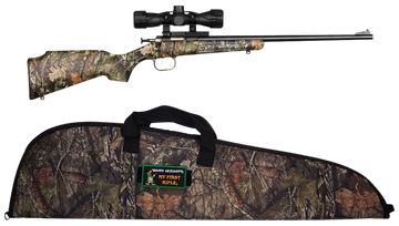 Crickett KSA2163BSC Youth Package 22 LR 16.12" 1-Rd Bolt Action Rifle - Mossy Oak Break-Up Camo Stock