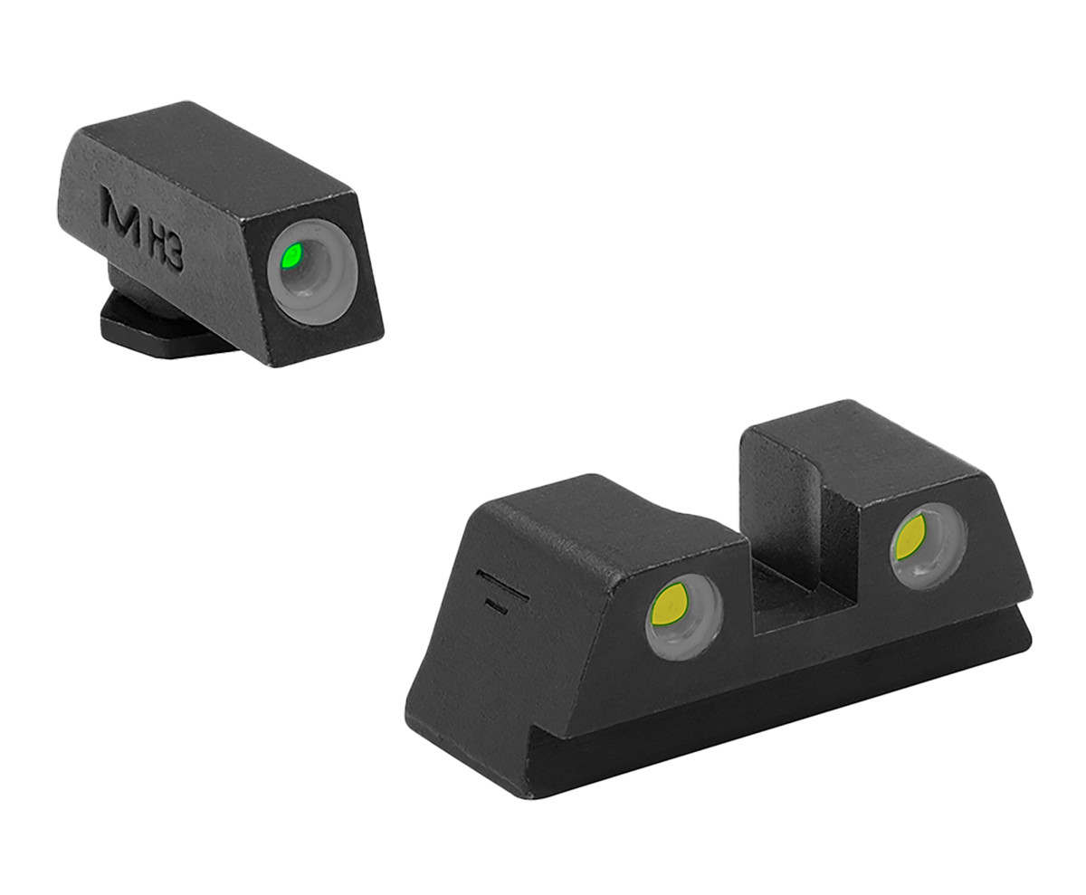 Meprolight Tru-Dot Tritium Night Sight Set for Glock 42/43/43X/48 Green Front / Yellow Rear