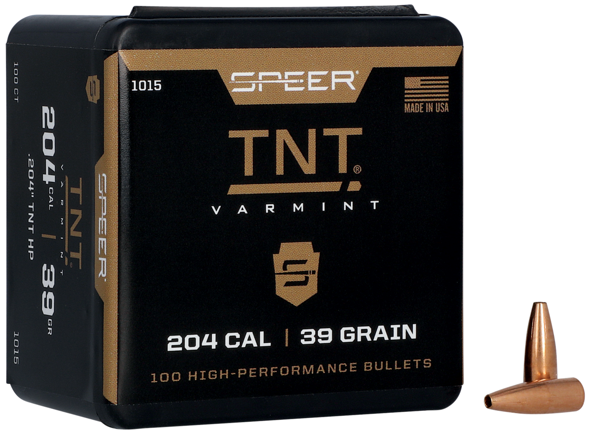 Speer Ammo 1015 TNT .204 39gr Hollow Point Rifle Reloading Bullets - 100/Box