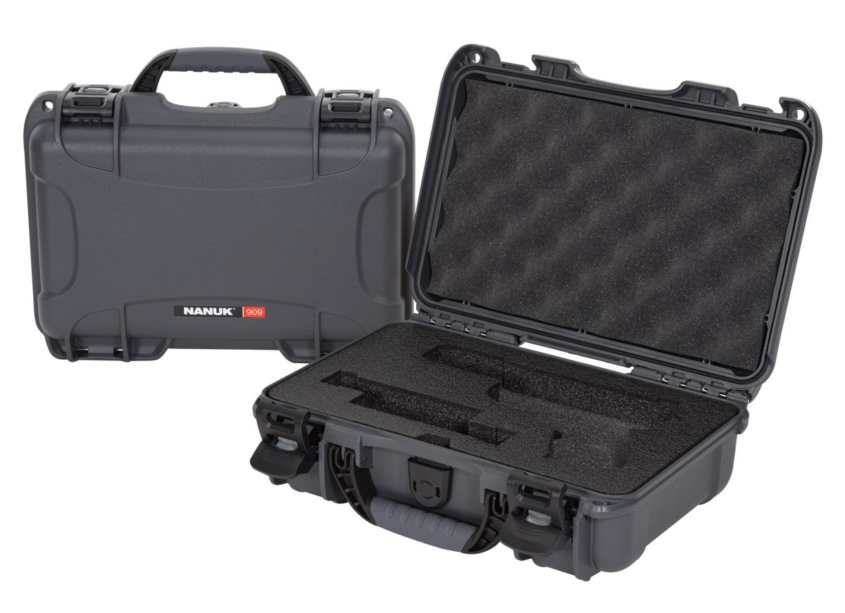 Nanuk 909 Glock Compatible Handgun Case Graphite Resin
