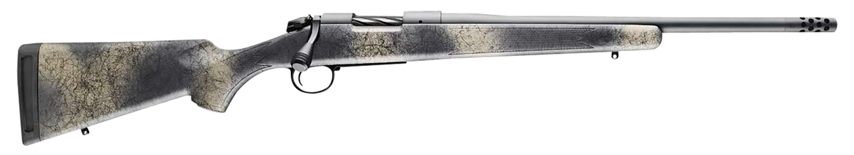 Bergara Rifles B-14 Wilderness Ridge 7mm PRC 22" 3+1 Bolt-Action Rifle - Sniper Gray Cerakote, Woodland Camo Stock