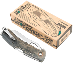 Strike Industries K1 3.51" Folding Plain AUS-8A SS Blade Smoke Textured Polymer Handle