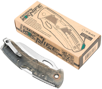 Strike Industries K1 3.51" Folding Plain AUS-8A SS Blade Smoke Textured Polymer Handle