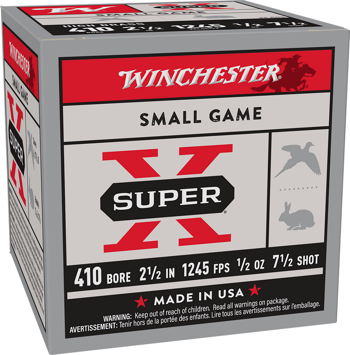 Winchester Ammo Super X Heavy Game Load 410 Bore 2.5" 1/2 oz 7.5 Shot - Box or Case
