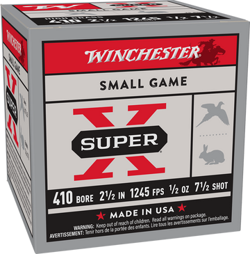 Winchester Ammo Super X Heavy Game Load 410 Bore 2.5" 1/2 oz 7.5 Shot - Box or Case