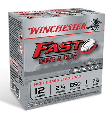 Winchester Ammo Fast Dove & Clay High Brass 12 Gauge 2.75" 1 oz 7.5 Shot 25 Rd - Box or Case