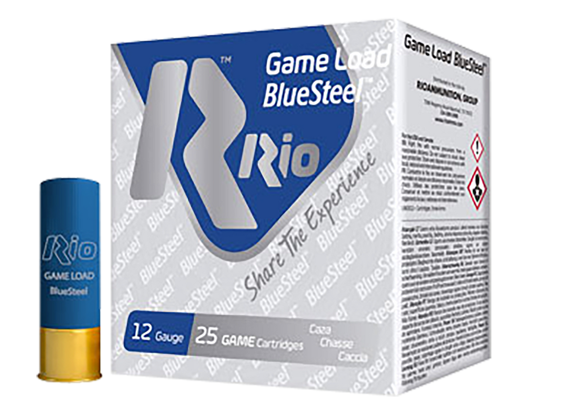 Rio Ammunition Game Load BlueSteel 12 Gauge 2.75" 1-1/8 oz #5 Shot - Box or Case