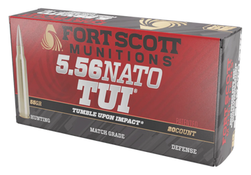 Fort Scott Munitions Tumble Upon Impact (TUI) 5.56x45mm NATO 55gr Solid Copper Spun - Box or Case