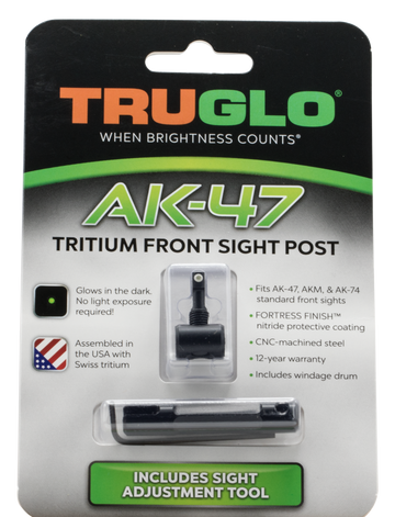 TruGlo Tritium Front Sight for AK-47, AKM, AK-74 - Green/White