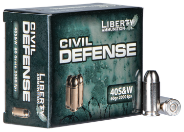 Liberty Ammunition Civil Defense 40 S&W 60gr Lead Free Fragmenting Hollow Point - Box or Case