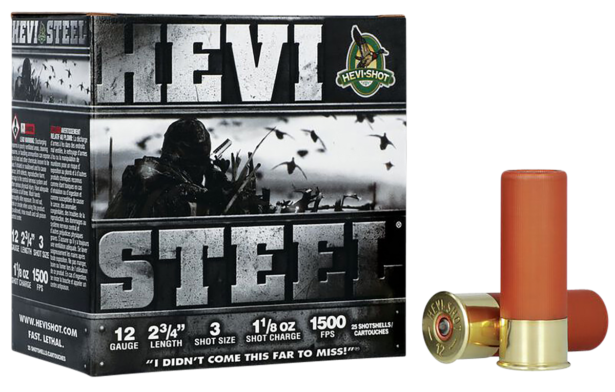 Hevishot HEVI-Steel 12 Gauge 2.75" 1-1/8 oz 3 Shot 1500 fps - Box or Case