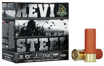 Hevishot HEVI-Steel 12 Gauge 2.75" 1-1/8 oz 3 Shot 1500 fps - Box or Case