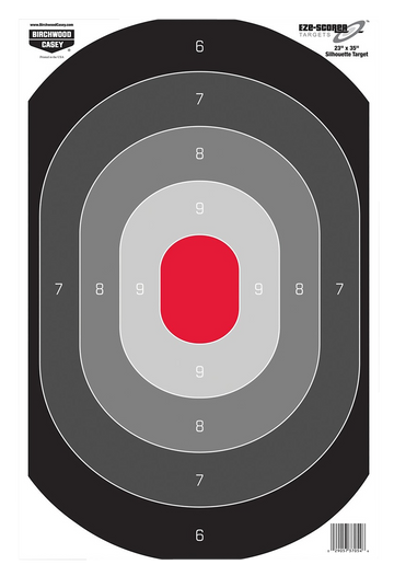 Birchwood Casey EZE-Scorer 23" x 35" Silhouette Oval Hanging Paper Target Black/Gray/Red - 5 Pack