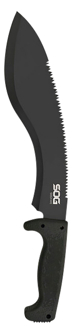 S.O.G SOGfari Kukri 12\" Fixed Blade Machete 3Cr13MoV SS Black Kraton Handle