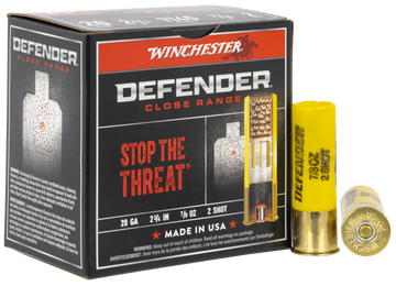Winchester Ammo Defender 20 Gauge 2.75" 7/8 oz #2 Shot 25 Rd - Box or Case