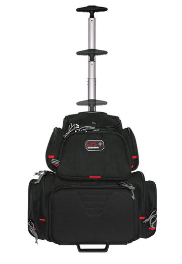 G*Outdoors 1711ROBP Handgunner Rolling Range Backpack Black 600D Polyester 4 Handguns