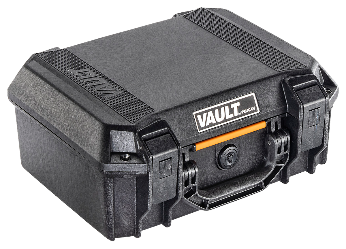 Pelican VCV200 Vault Medium Handgun Case 14x10x5.5 Black Polymer - Holds 2 Handguns