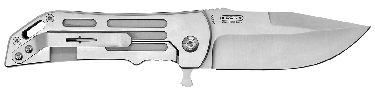 Camillus Dominator II 3" Folding Drop Point Plain Edge 420 Steel Titanium Bonded Knife - Silver Carbon Fiber/SS Handle